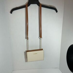 Steve Madden Purse Crossbody Chained Leather Fashion Bag Purse White / Cream